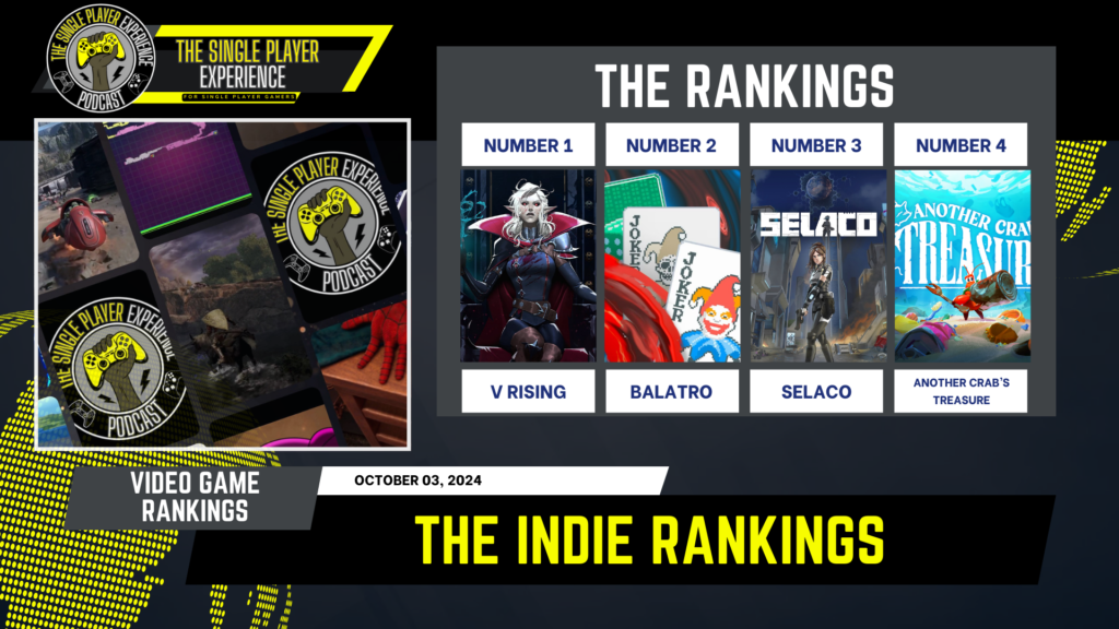 Single Player Experience Ranking banner