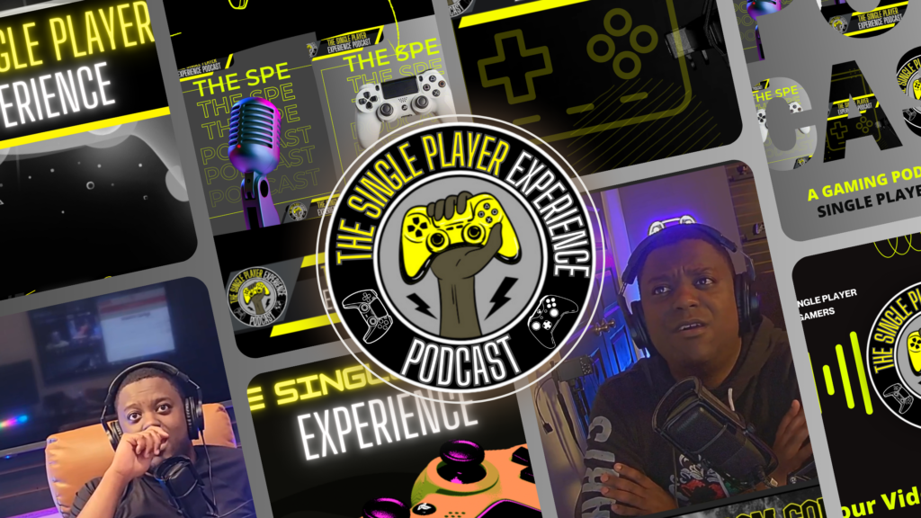 The Single Player Experience Collage With podcast Covers Blog Banner