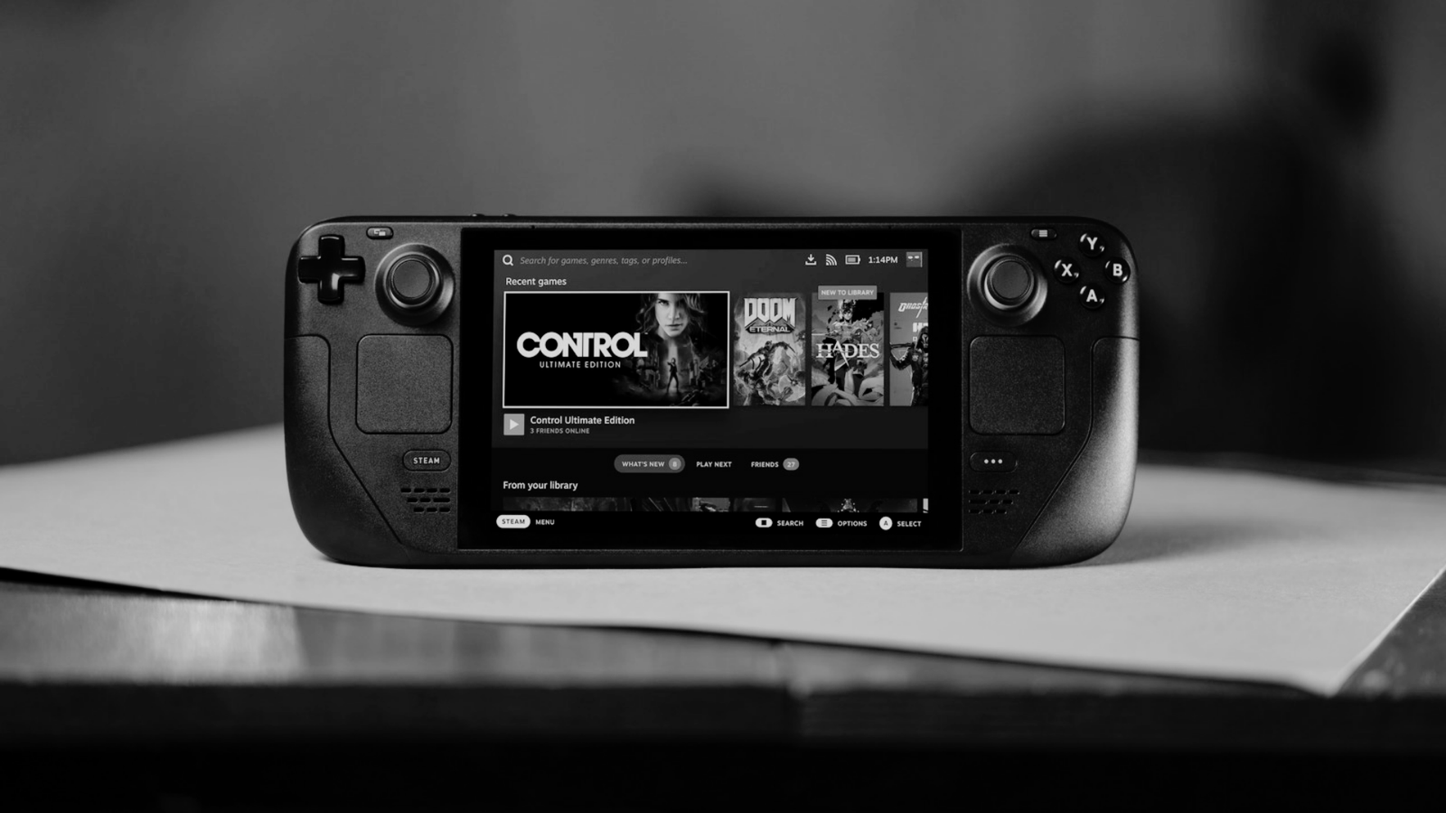 Switch Pro Controller Zoomed in Controller Black and White ink Wallpapaer